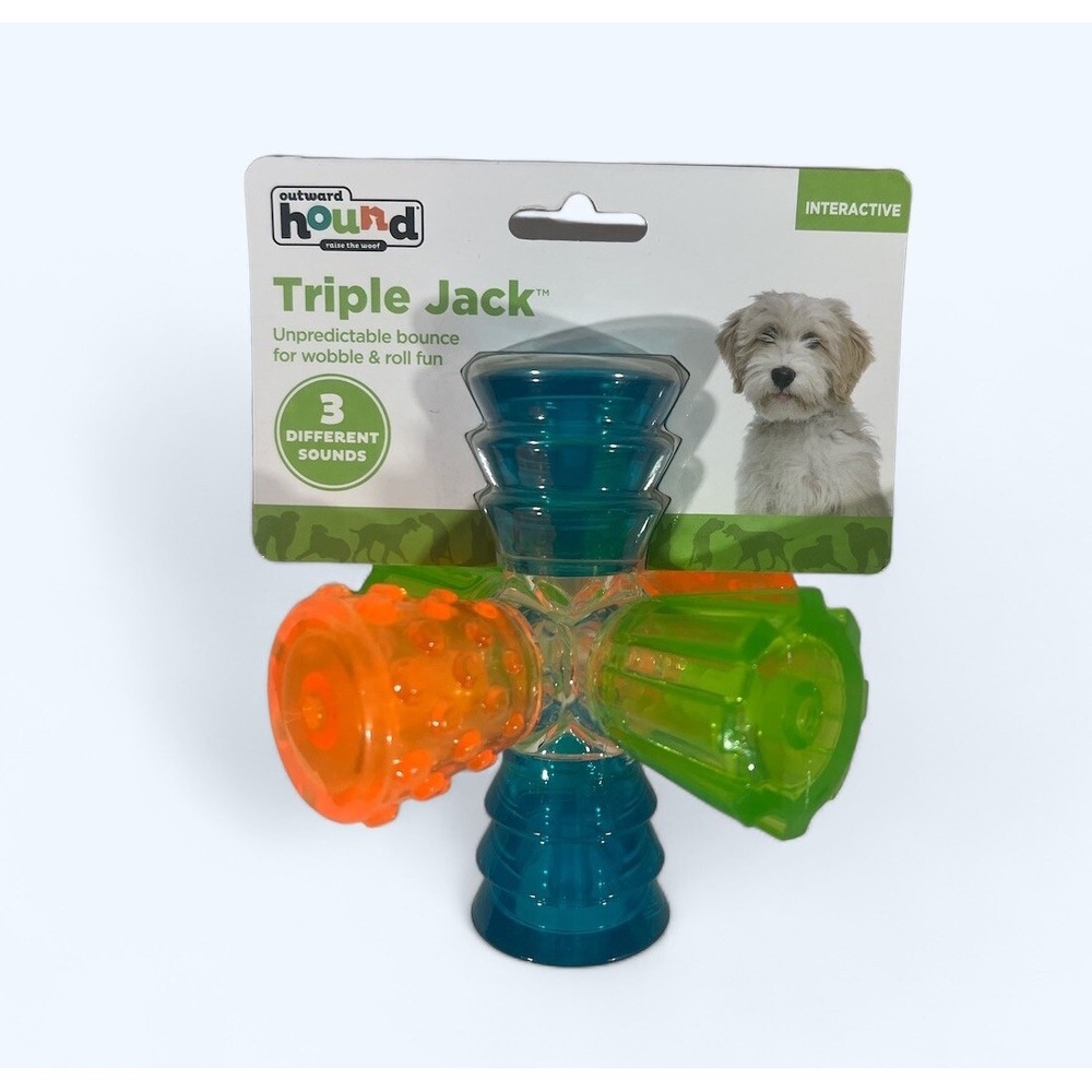 Outward Hound TRIPLE JACK Unpredictable Bounce Wobble Dog Toy NIP